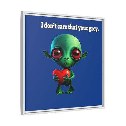 I don't care that your grey - framed canvas art (dark blue)