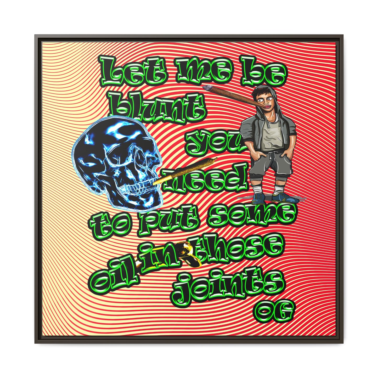 og - framed canvas art (yellow-orange wave)