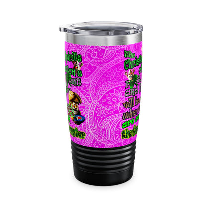 christmas spirits of boston - Ringneck Tumbler, 20oz (pink swirl)