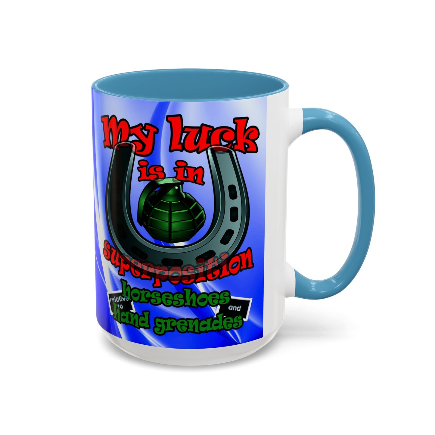 my luck - Accent Mug (blue-white wave)