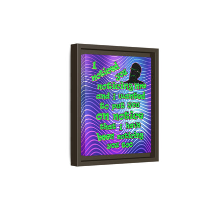 noticed you noticing - framed canvas art (purple wave)
