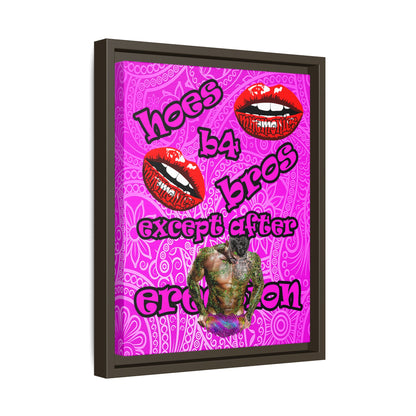 hoes b4 bros - framed canvas art (pink swirl)