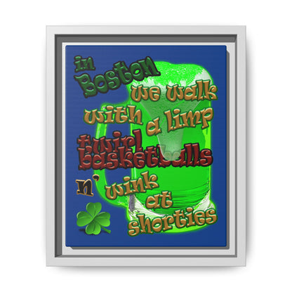 celtics logo - framed canvas art (dark blue)