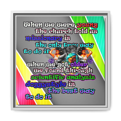 doggystyle - framed canvas art (rainbow split)