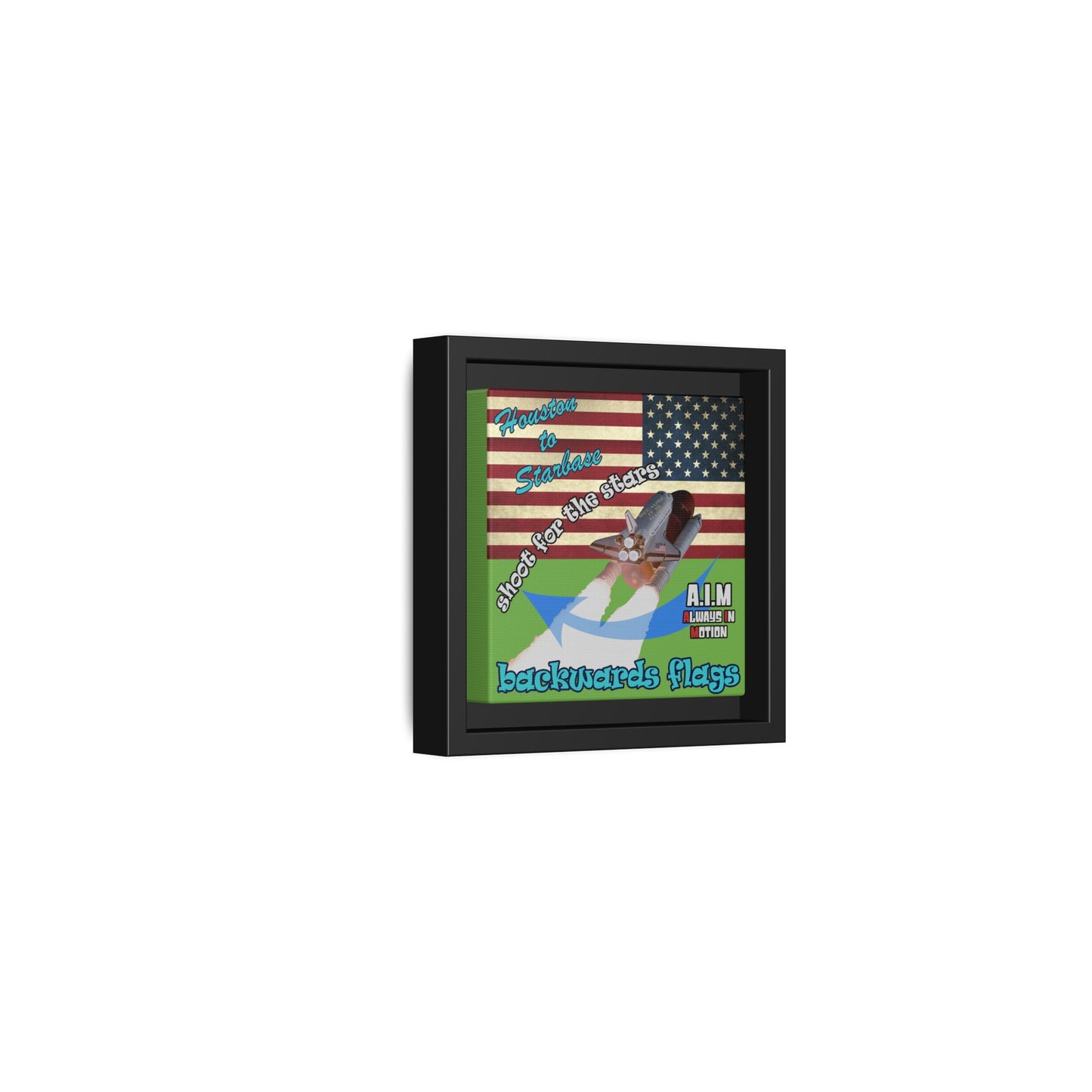 shoot for the stars - framed canvas art (green)