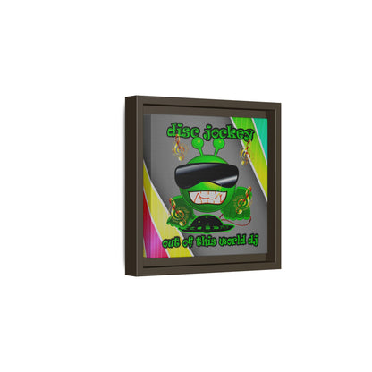 disc jockey - framed canvas art (rainbow split)