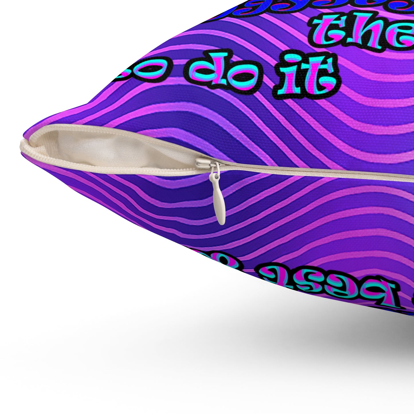 doggystyle - Spun Polyester Square Pillow - (purple wave)