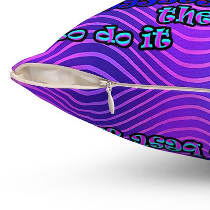 doggystyle - Spun Polyester Square Pillow - (purple wave)