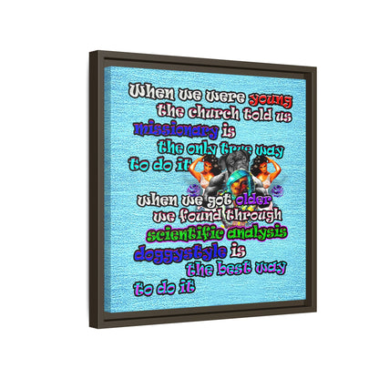 doggystyle - framed canvas art (faded blue)