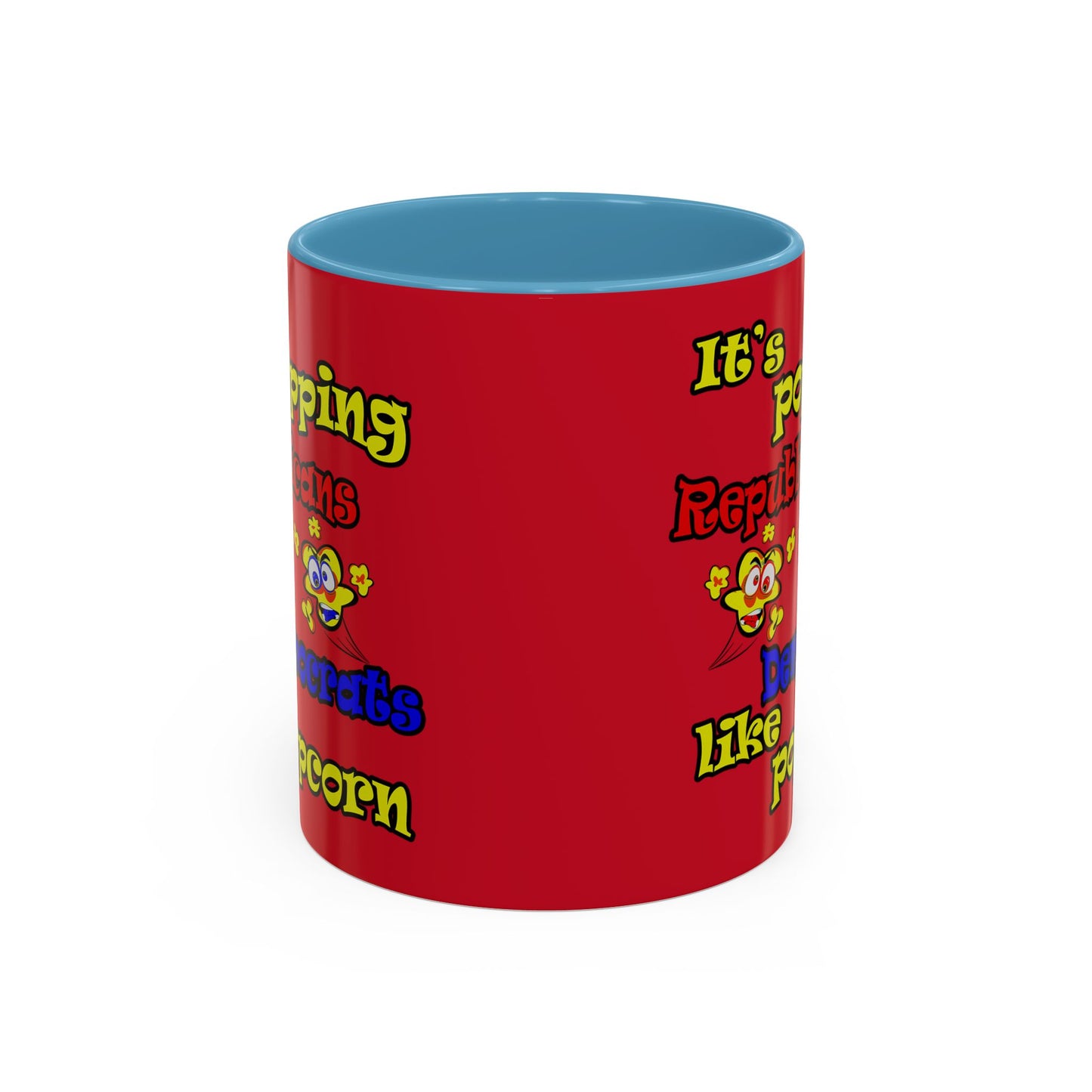 popping like popcorn - Accent Mug (dark red)