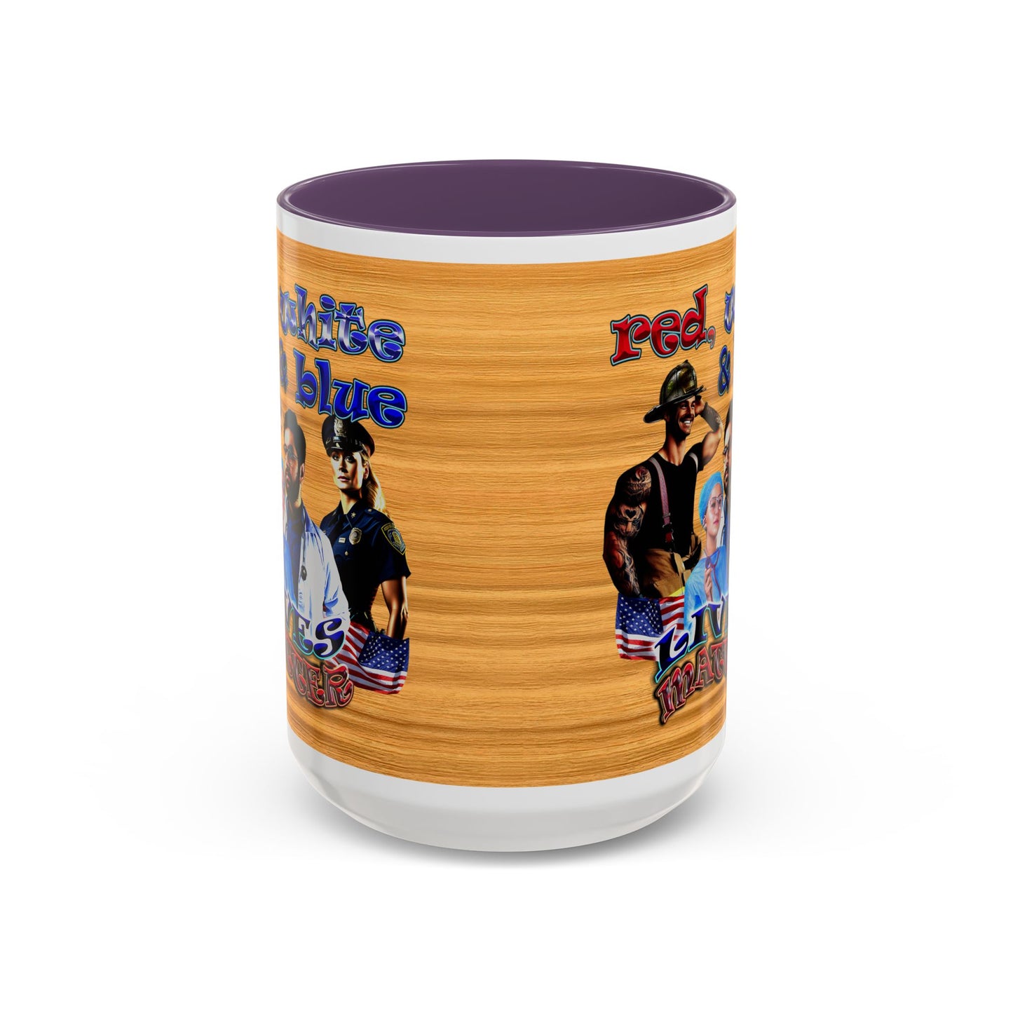 rw&b lives matter - Accent Mug (butterscotch wood finish)