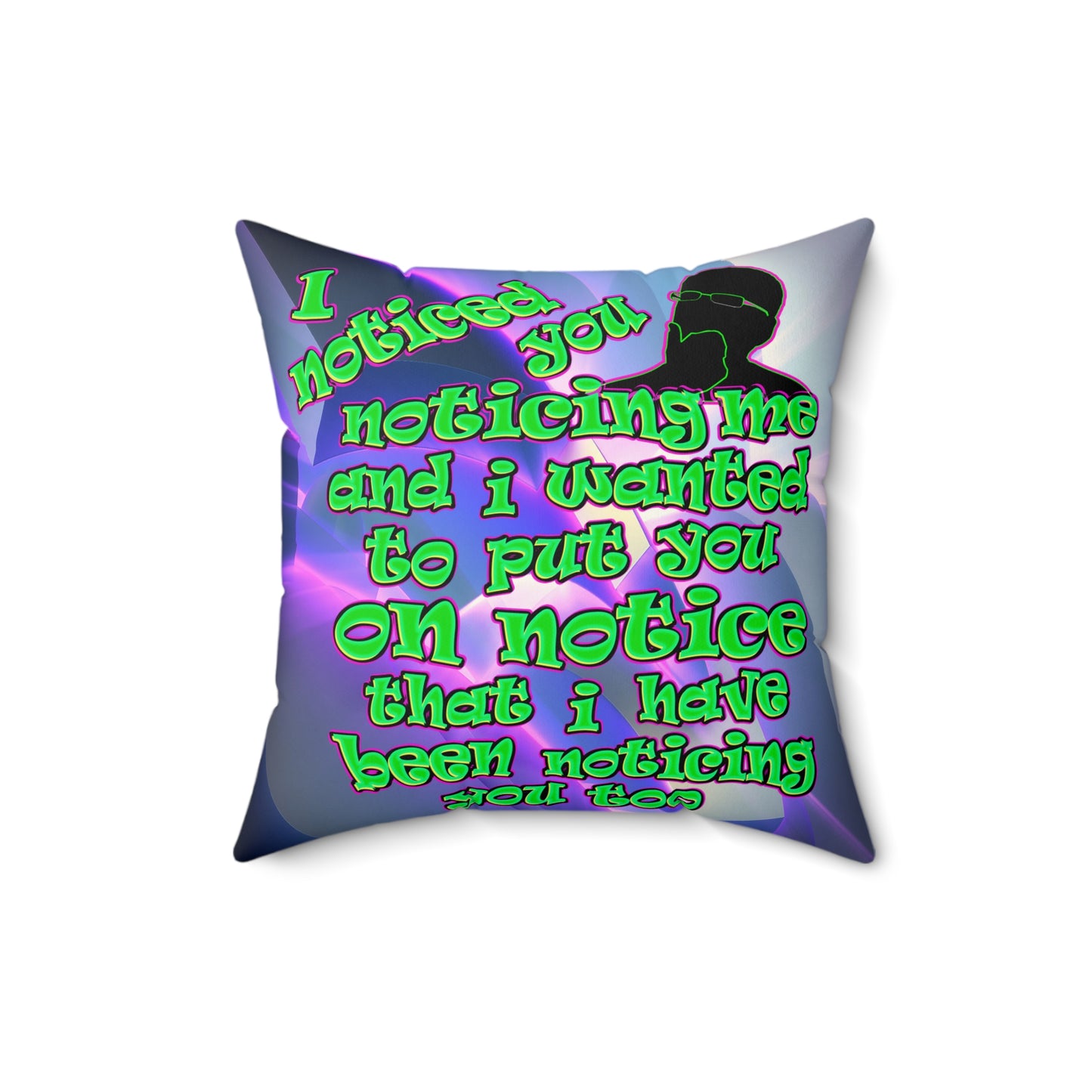 noticed you noticing - Faux Suede Square Pillow - (grey-pink wave)