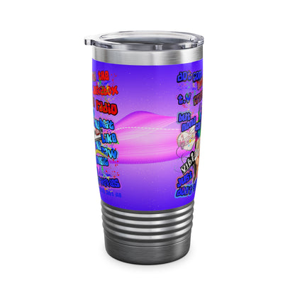 drop the beat - Ringneck Tumbler, 20oz  (purple-pink wave)