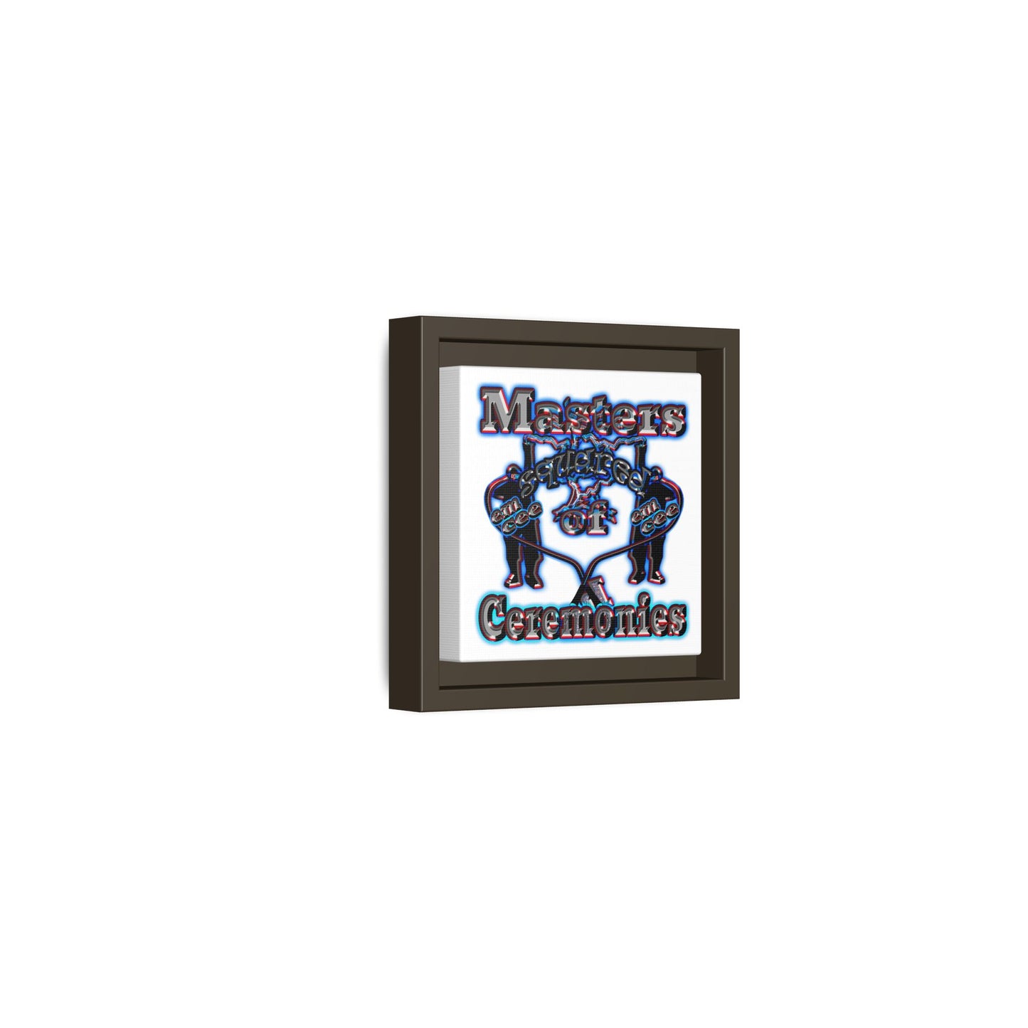 em cee squared - framed canvas art (white)