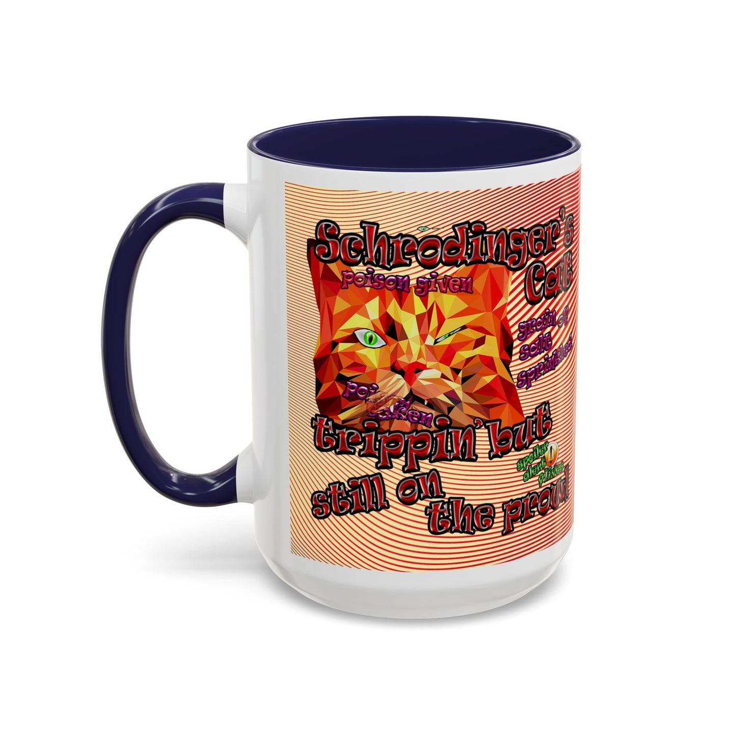schrodinger's cat - Accent Mug (yellow-orange wave)