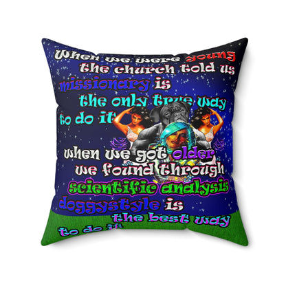 doggystyle - Spun Polyester Square Pillow - ('snoops' background)