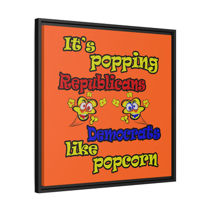 popping like popcorn - framed canvas art (orange)
