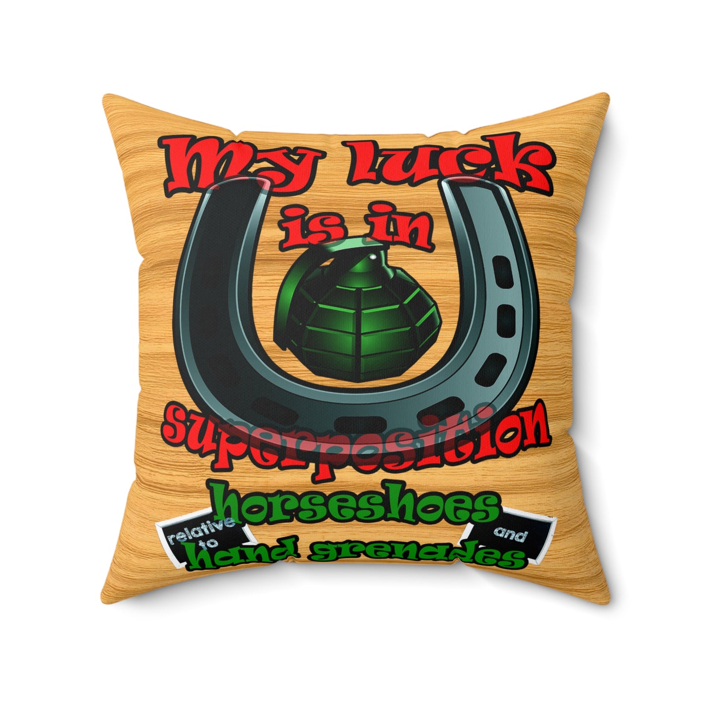my luck - Spun Polyester Square Pillow - (butterscotch wood finish)