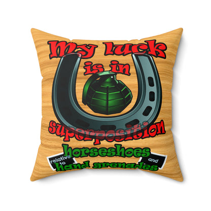my luck - Spun Polyester Square Pillow - (butterscotch wood finish)
