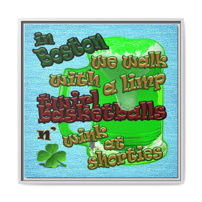 celtics logo - framed canvas art (faded blue)
