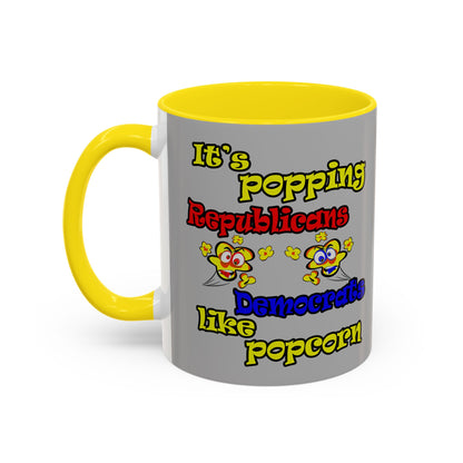 popping like popcorn - Accent Mug (light grey)