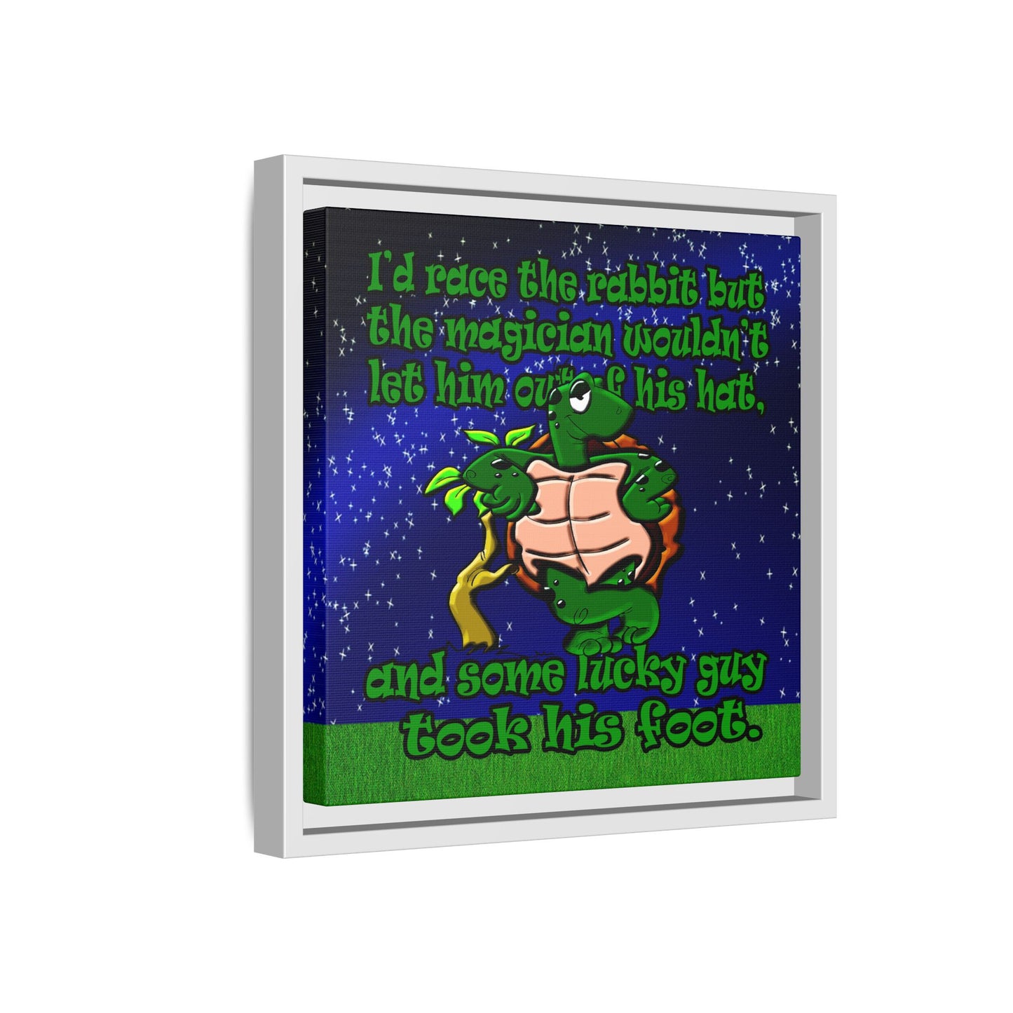 turtle race - framed canvas art ('snoops' background)