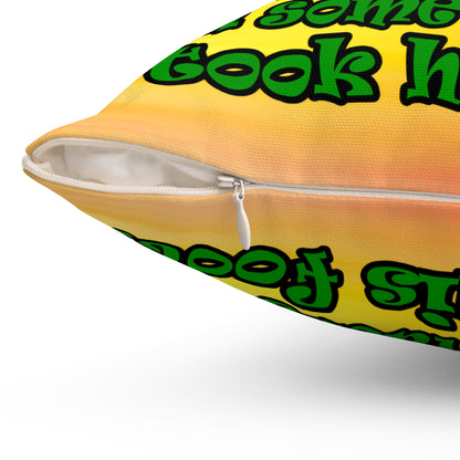 turtle race - Spun Polyester Square Pillow - (color blur)