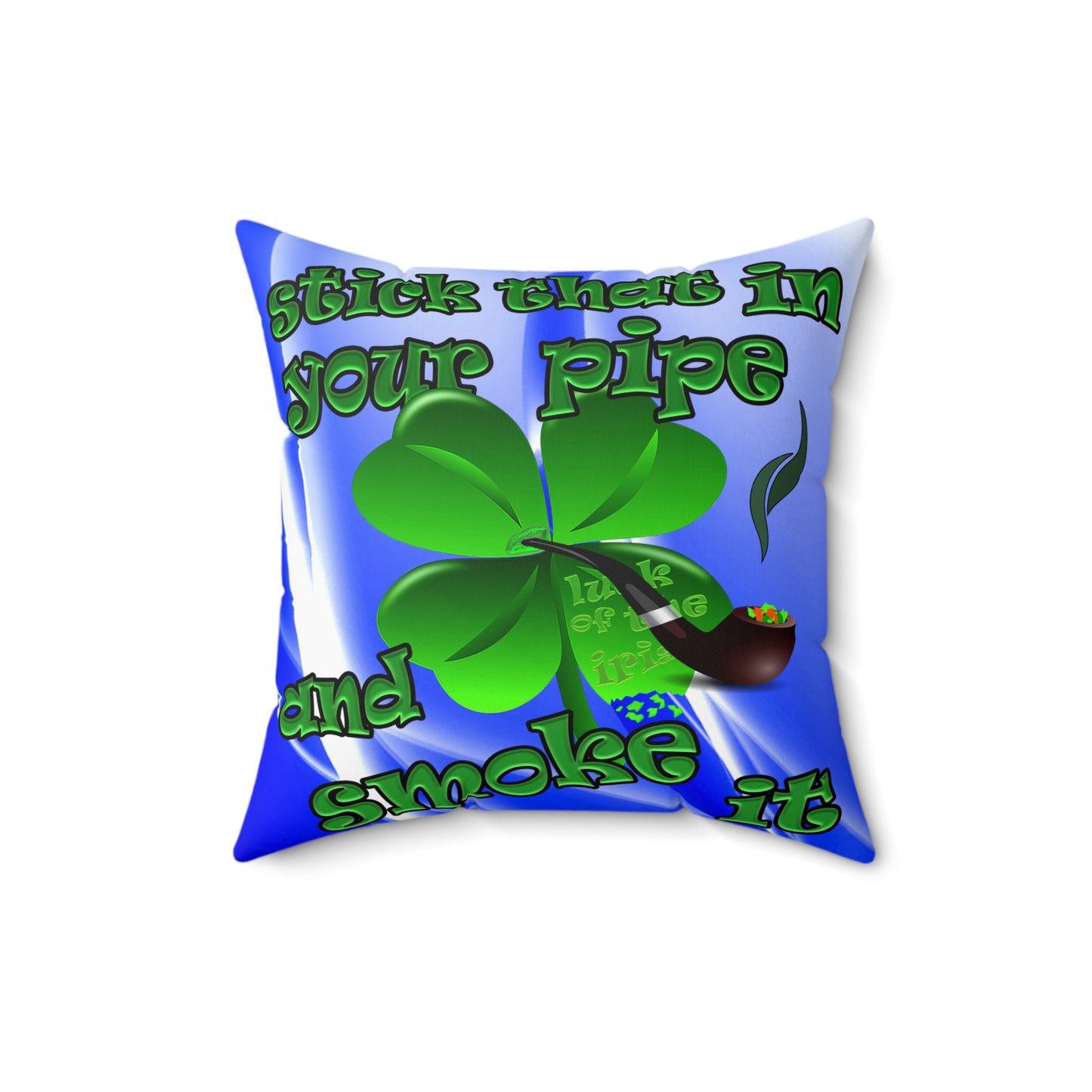 celtics logo - Spun Polyester Square Pillow - (blue-white wave)