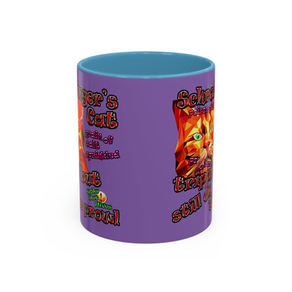 schrodinger's cat - Accent Mug (light purple)