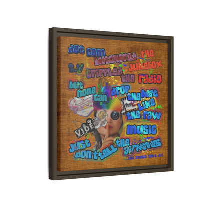 drop the beat - framed canvas art (brown papyrus)