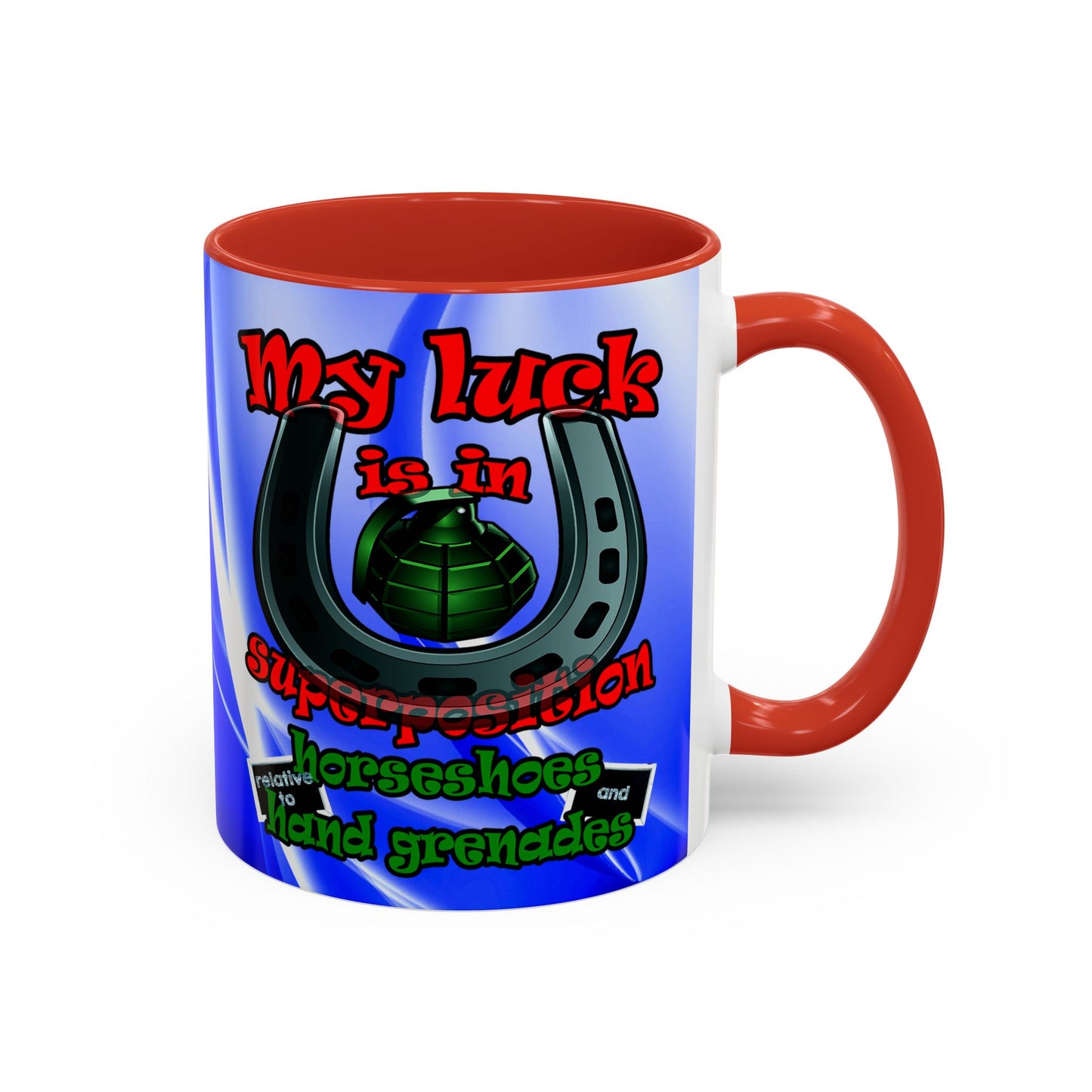 my luck - Accent Mug (blue-white wave)