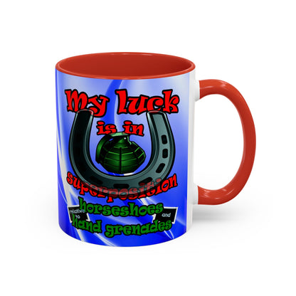 my luck - Accent Mug (blue-white wave)