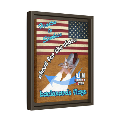 shoot for the stars - framed canvas art (brown papyrus)