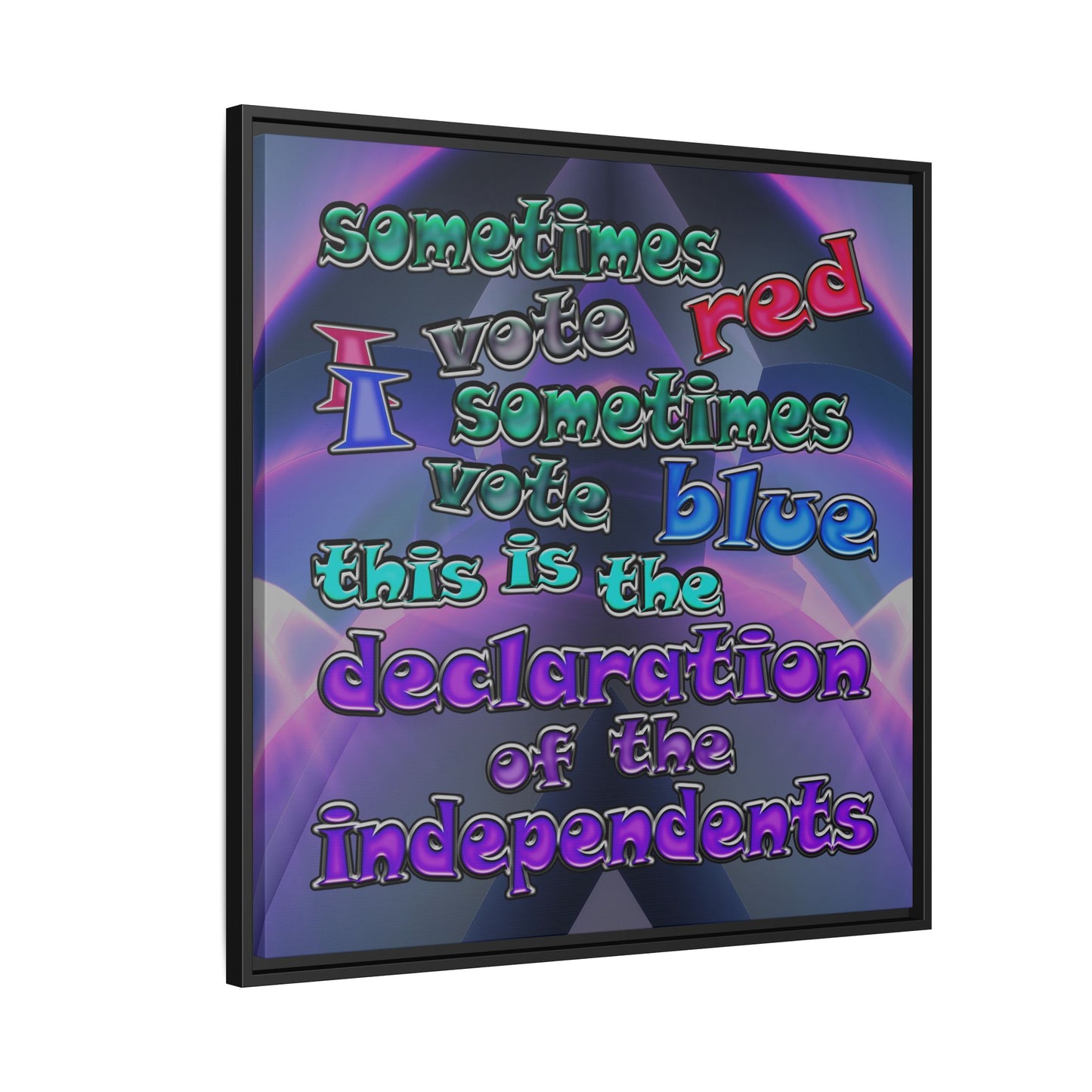 declaration of the independents - framed canvas art (grey-pink wave)