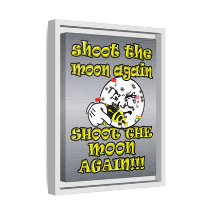 shoot the moon again - framed canvas art (brushed nickel)