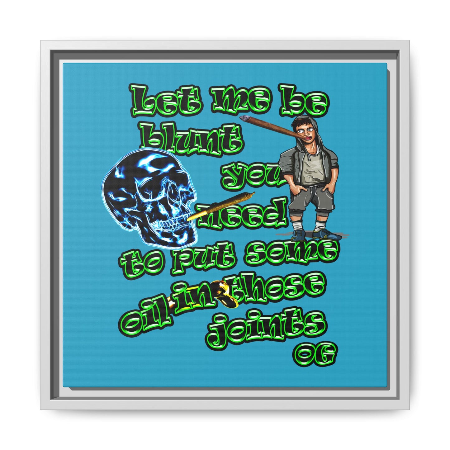 og - framed canvas art (turquoise)