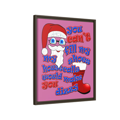 santa's shoes - framed canvas art (light pink)