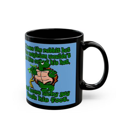 turtle race - Black Mug (light blue)