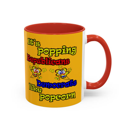 popping like popcorn - Accent Mug (yellow)