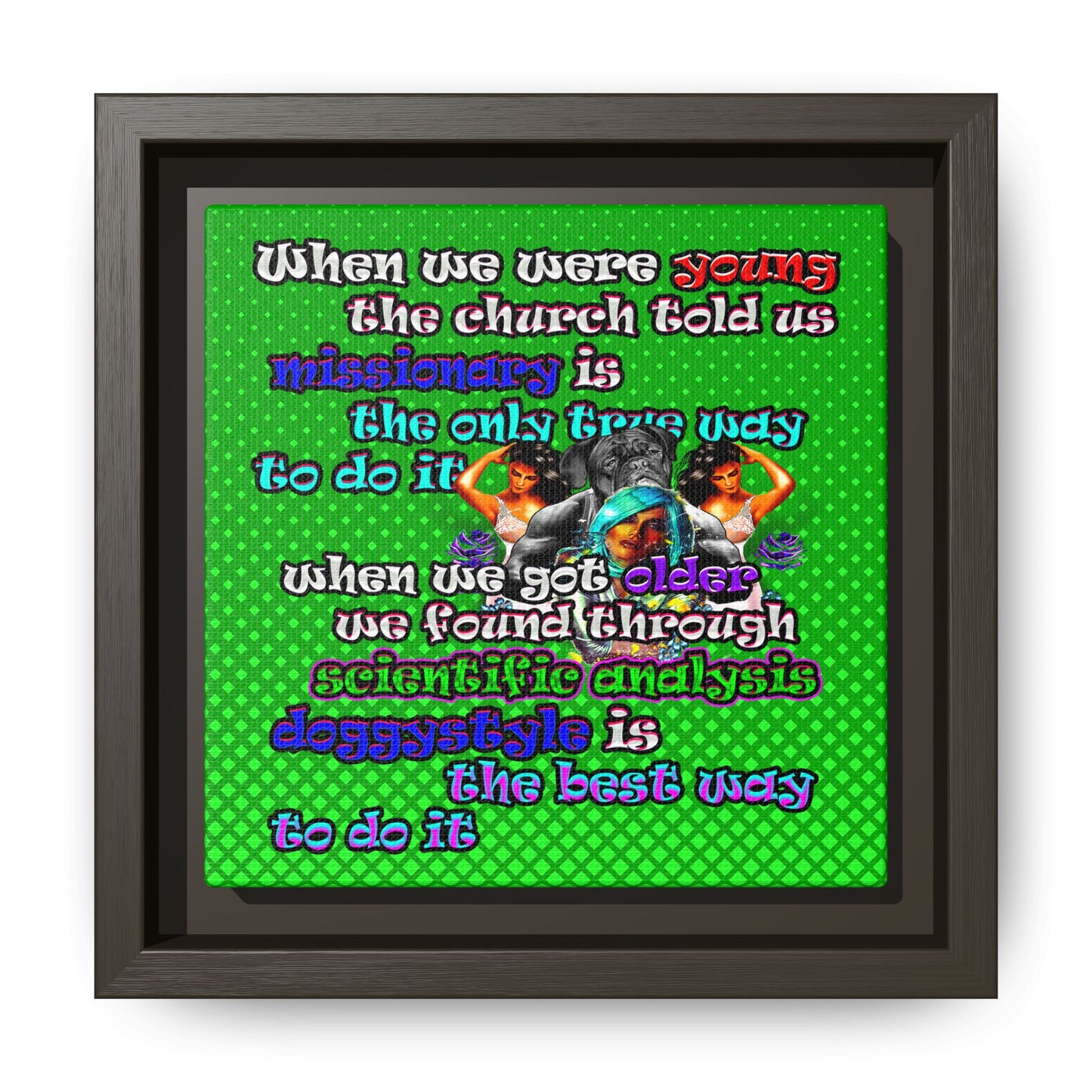 doggystyle - framed canvas art (logo green)