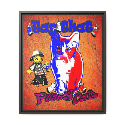 tag that - framed canvas art (burnt orange)