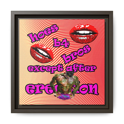 hoes b4 bros - framed canvas art (yellow-orange wave)