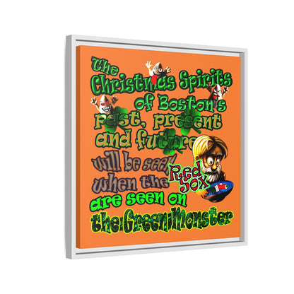christmas spirits of boston - framed canvas art (crusta)