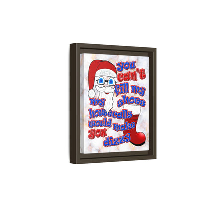 santa's shoes - framed canvas art (white marble)