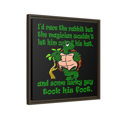 turtle race - framed canvas art (black)