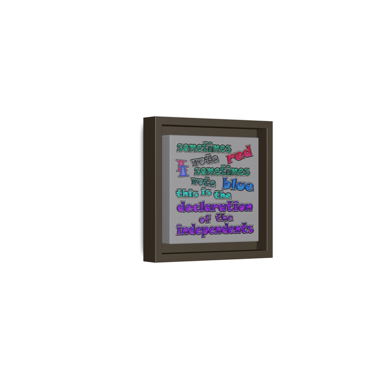 declaration of the independents - framed canvas art (grey)