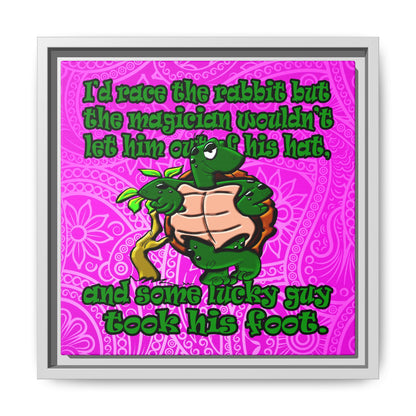 turtle race - framed canvas art (pink swirl)