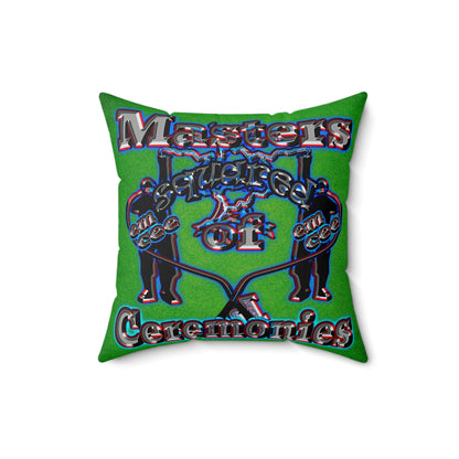 em cee squared - Spun Polyester Square Pillow - (green turf)