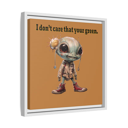 I don't care that your green - framed canvas art (light brown)