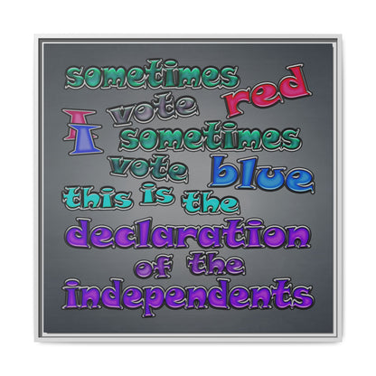 declaration of the independents - framed canvas art (grey-light grey)
